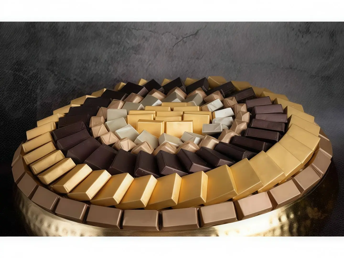 صينية شوكلت ذهبي مغلف صغير