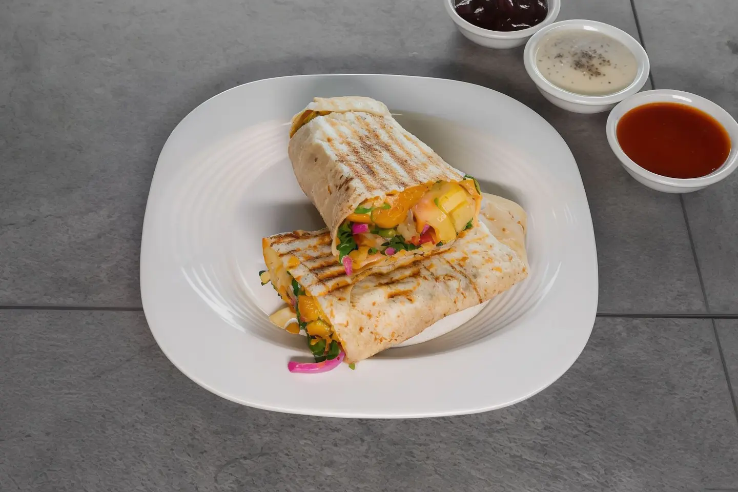 Falafel, Hummus And Eggs Sandwich
