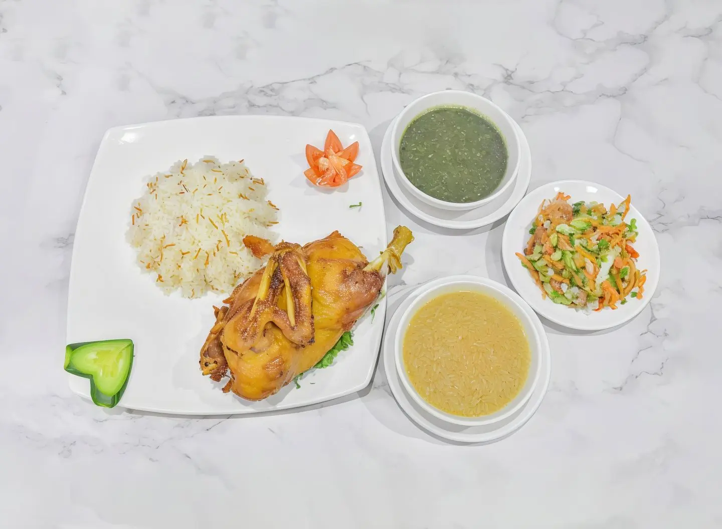 وجبه نص بط مع أرز