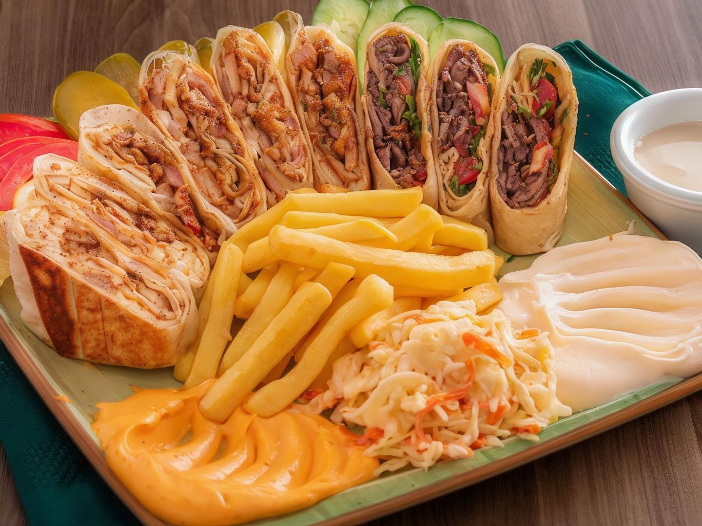 طبق شاورما دجاج عربي