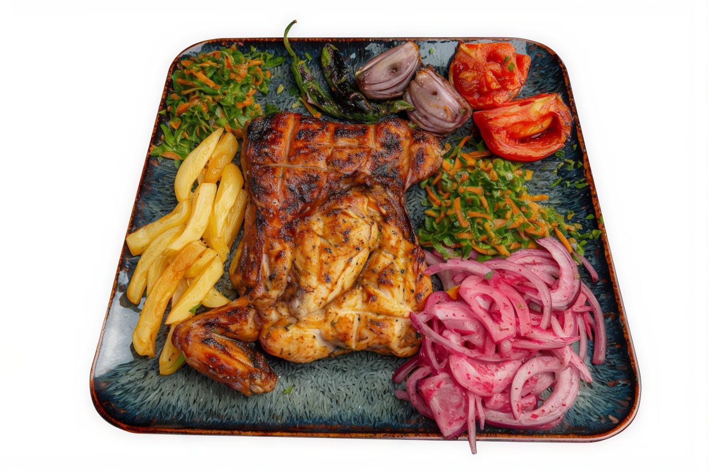 Half Chicken On Charcoal With Rice