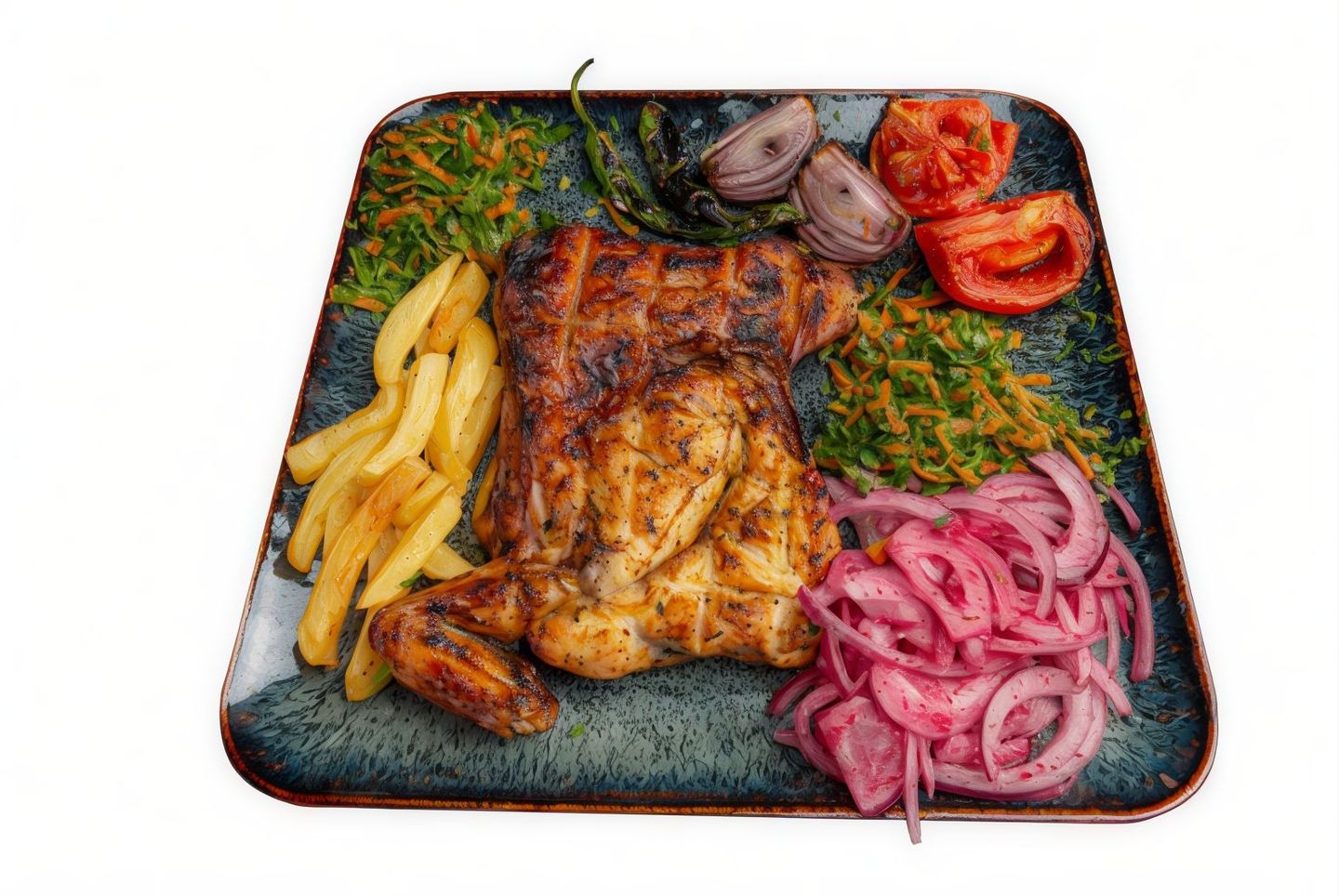 Half Chicken On Charcoal Plain