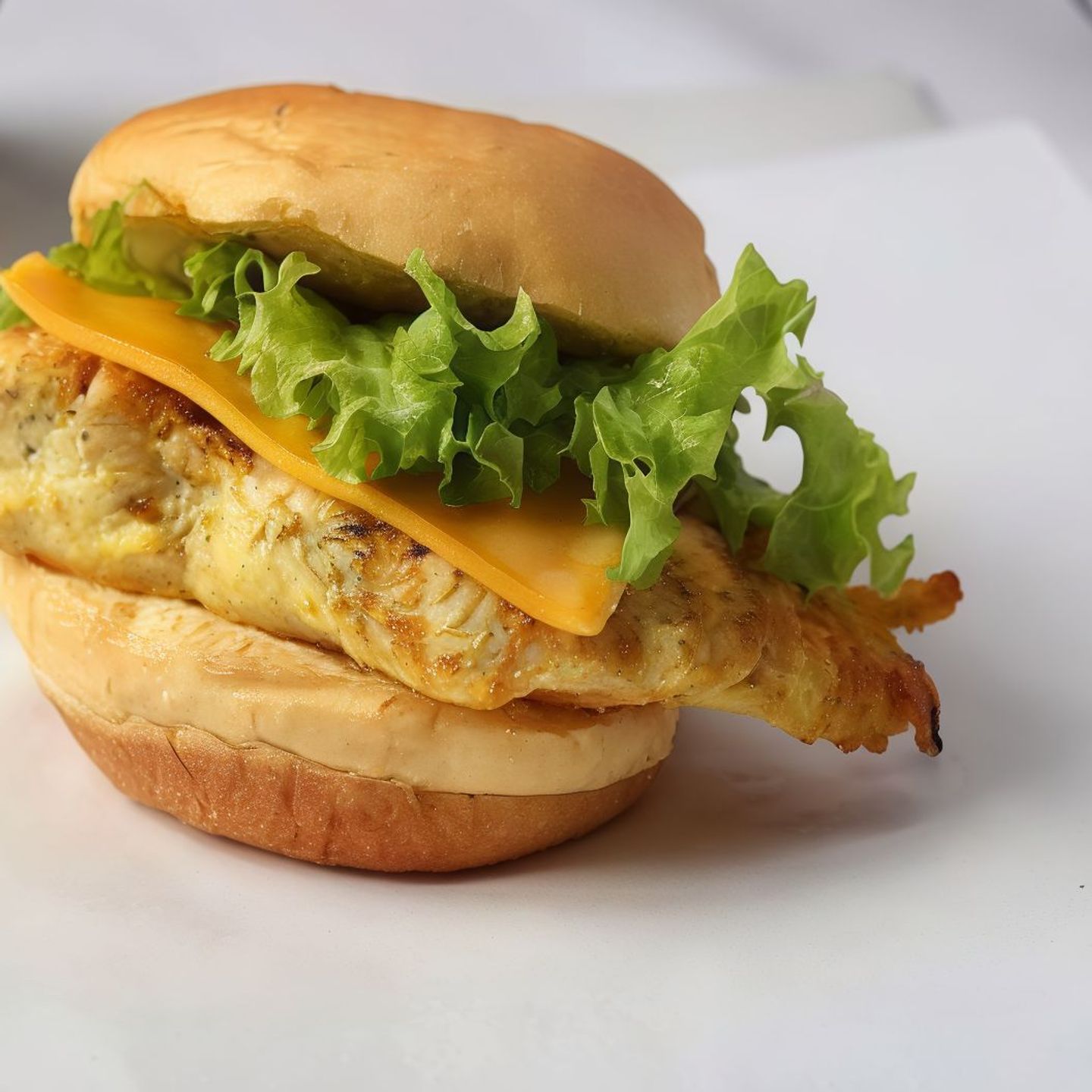 Burger Grilled Chicken Breast With Potato Bread
