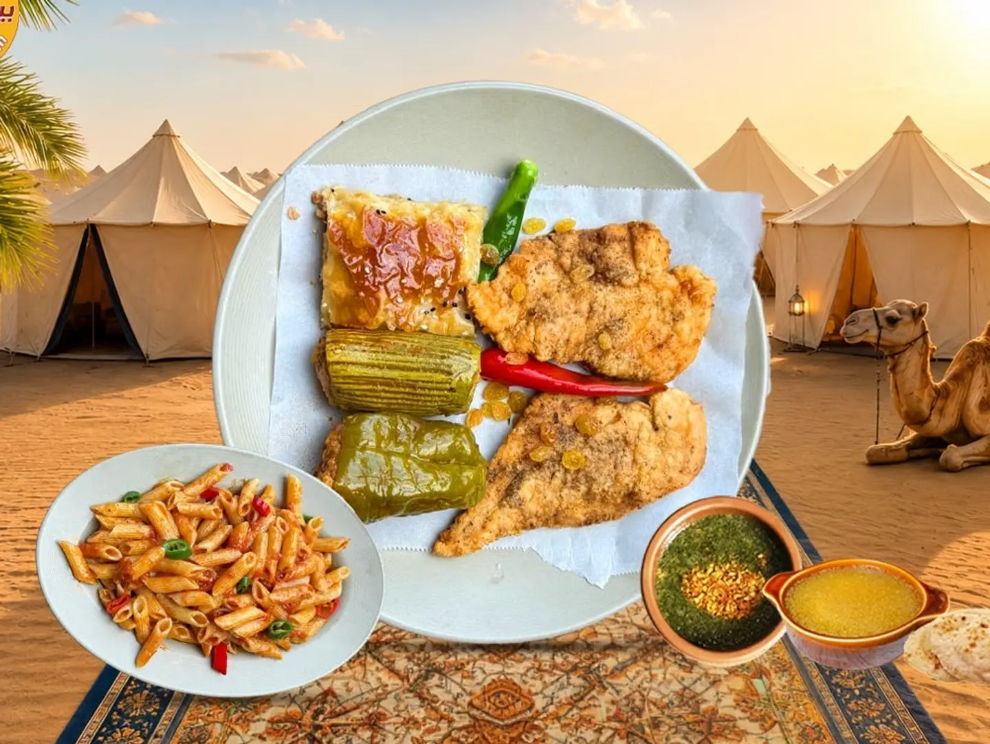 وجبة بانية مع رقاق ومحشى