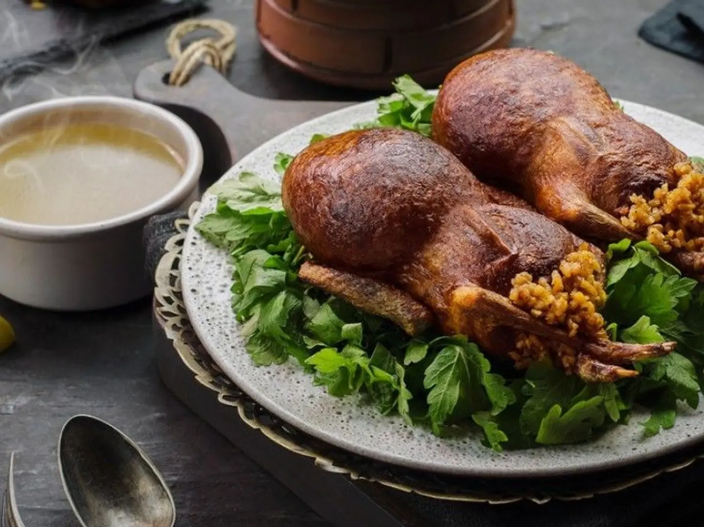 Whole Pigeons With Vegetables