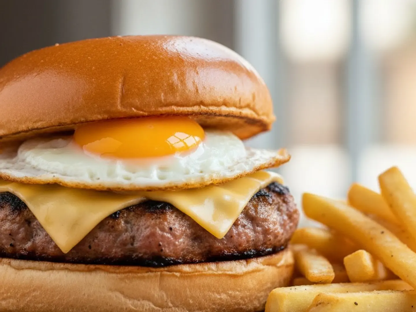 برجر دجاج مع بيض