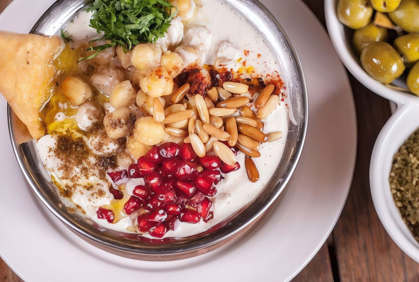 فتة حمص بالمكسرات