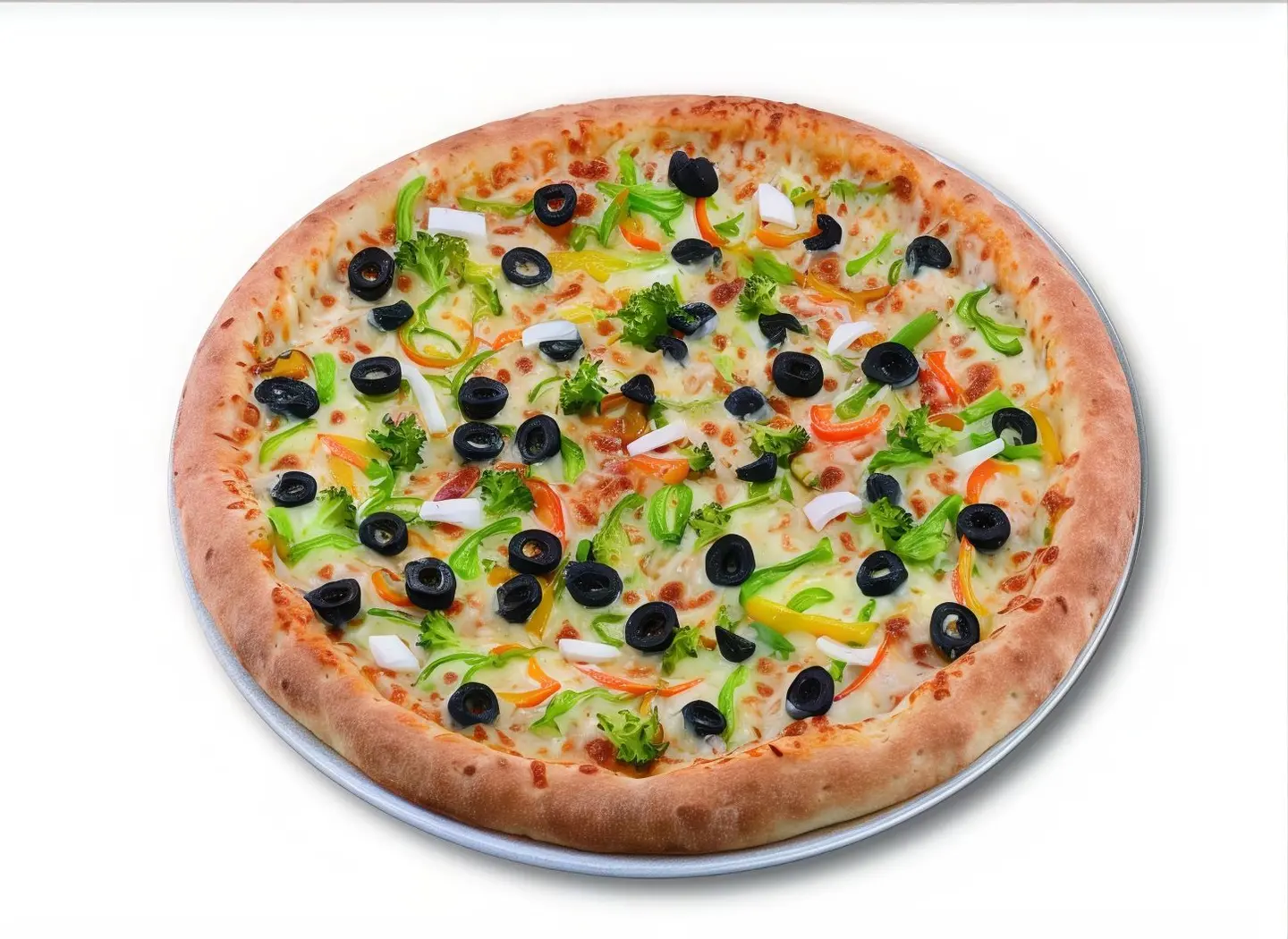 Vegetable Pizza With Melted Cheese