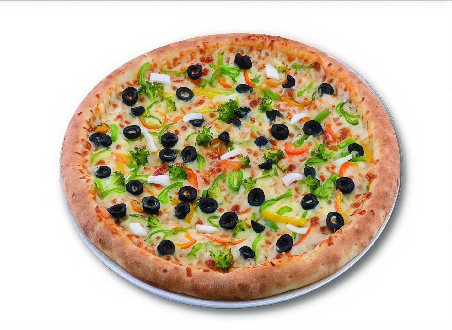 Vegetable Pizza With Melted Cheese