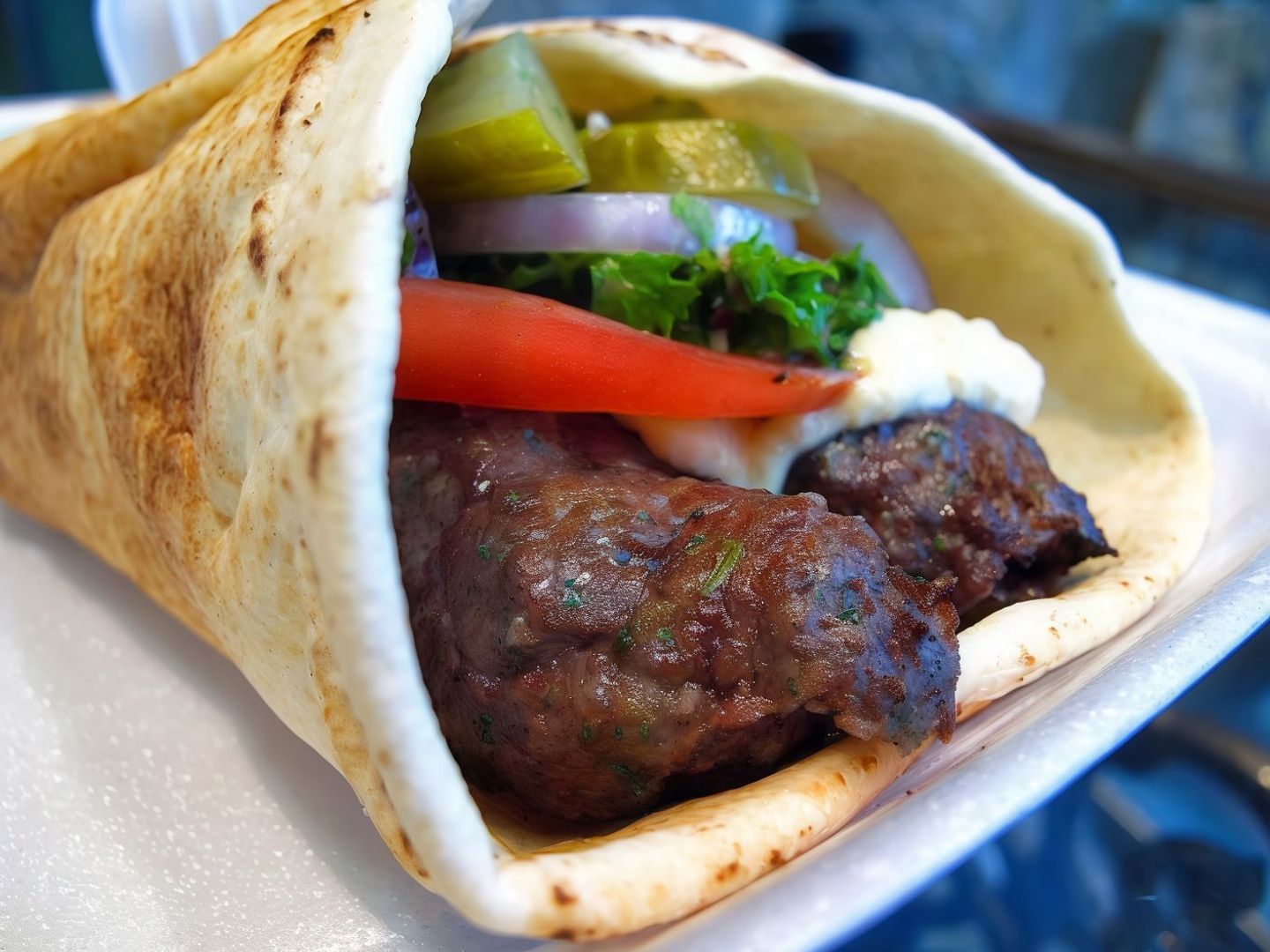 "Large Meat Kebab  Sandwich"