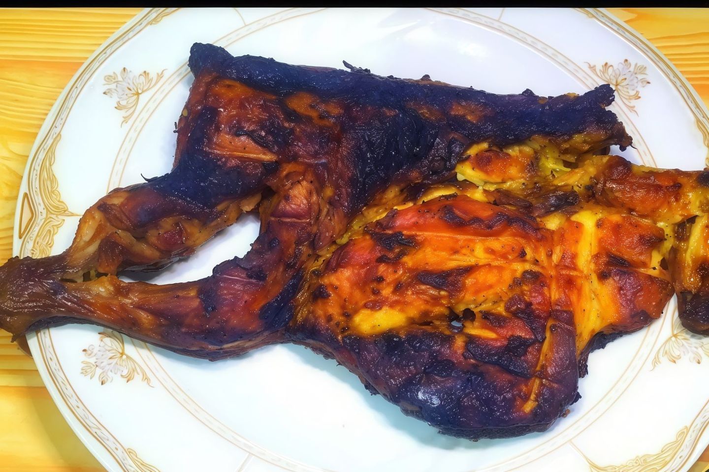 نص دجاج فحم ساده