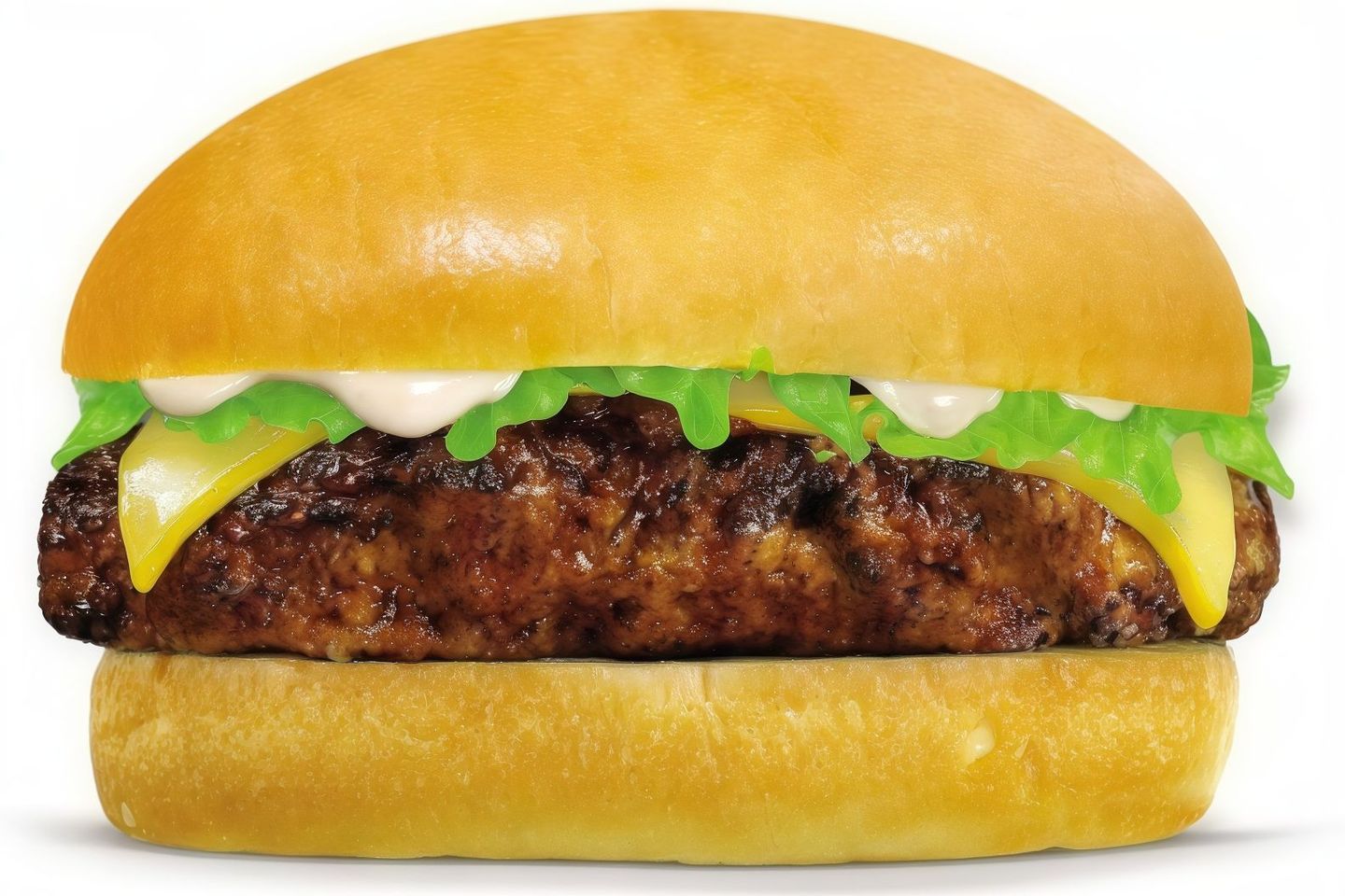 Beef Burger With Cheese Sandwich