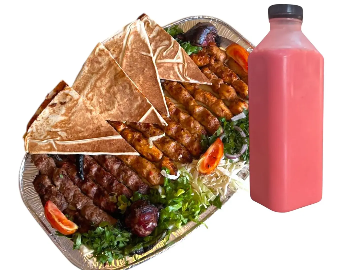 كيلو مشويات مشكلة مع 1 لتر جالون عصير