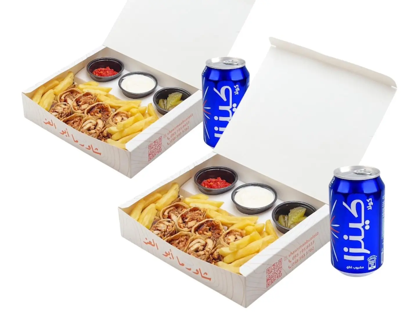 2 شاورما عربي كبير مع 2 كينزا