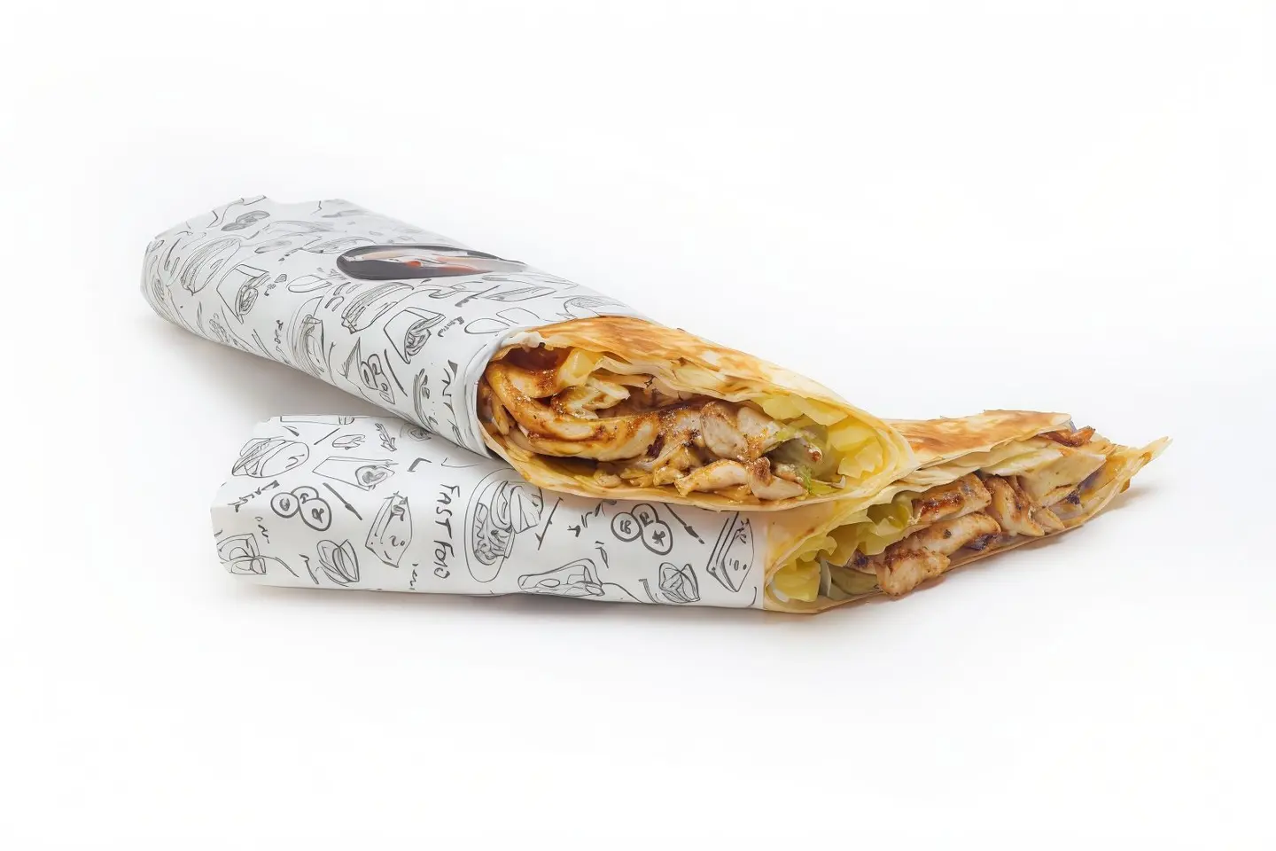 شاورما صاروخ تورتيلا دجاج