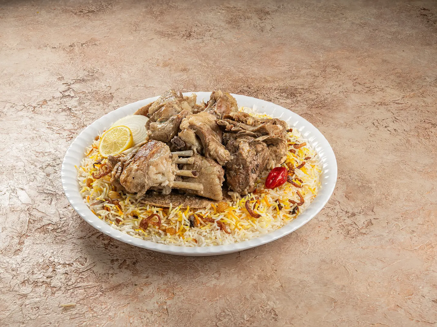 نفر لحم تيس مكموت مع أرز