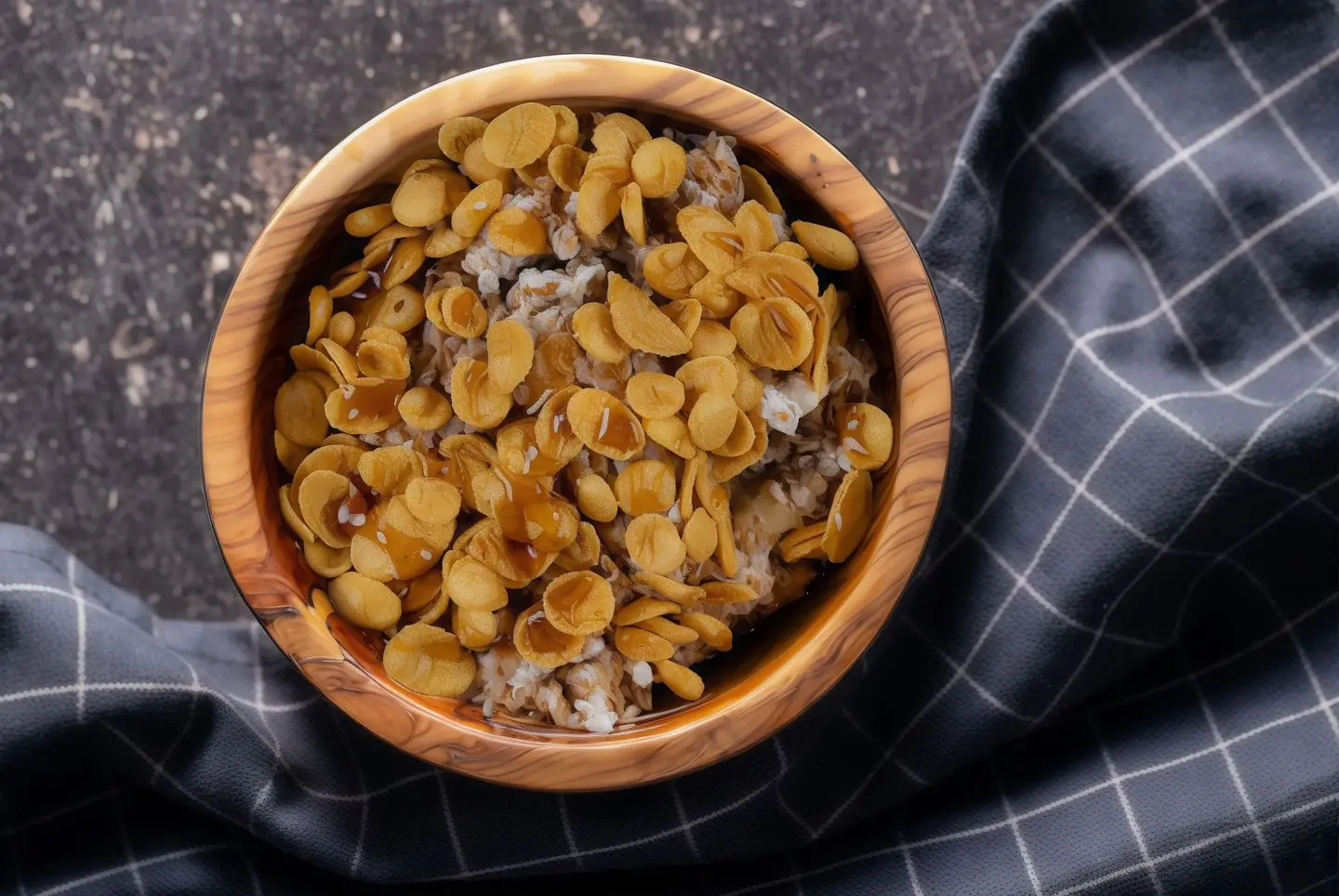 معصوب قشطة بالعسل و الكورن فليكس