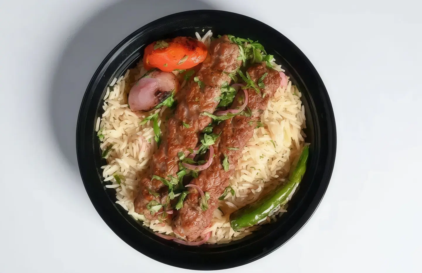 Two Skewers Of Mixed Chicken Kebab And Lamb Kebab