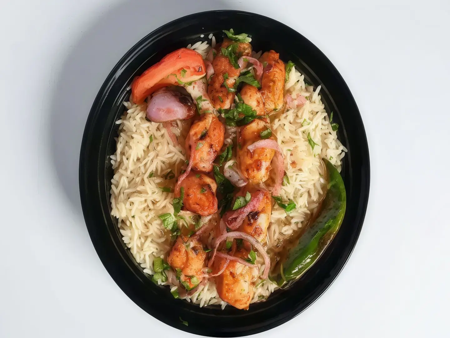Boneless Shish Tawook With Bechawar Ricetahini Sauce And Hot Dakous