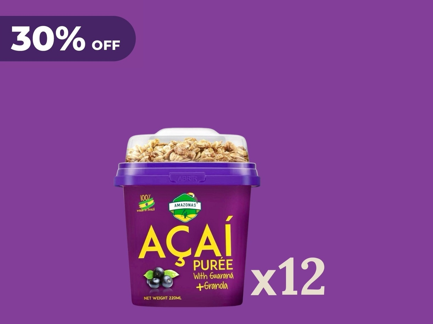 Acai Box With Granola (12 Pcs X 220 Ml)