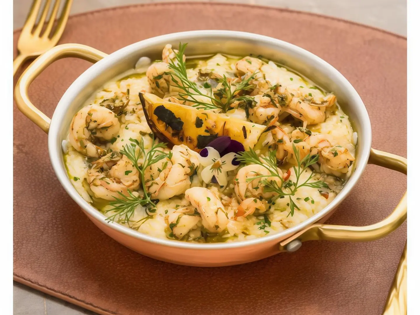 ريزوتو الليمون مع الربيان
