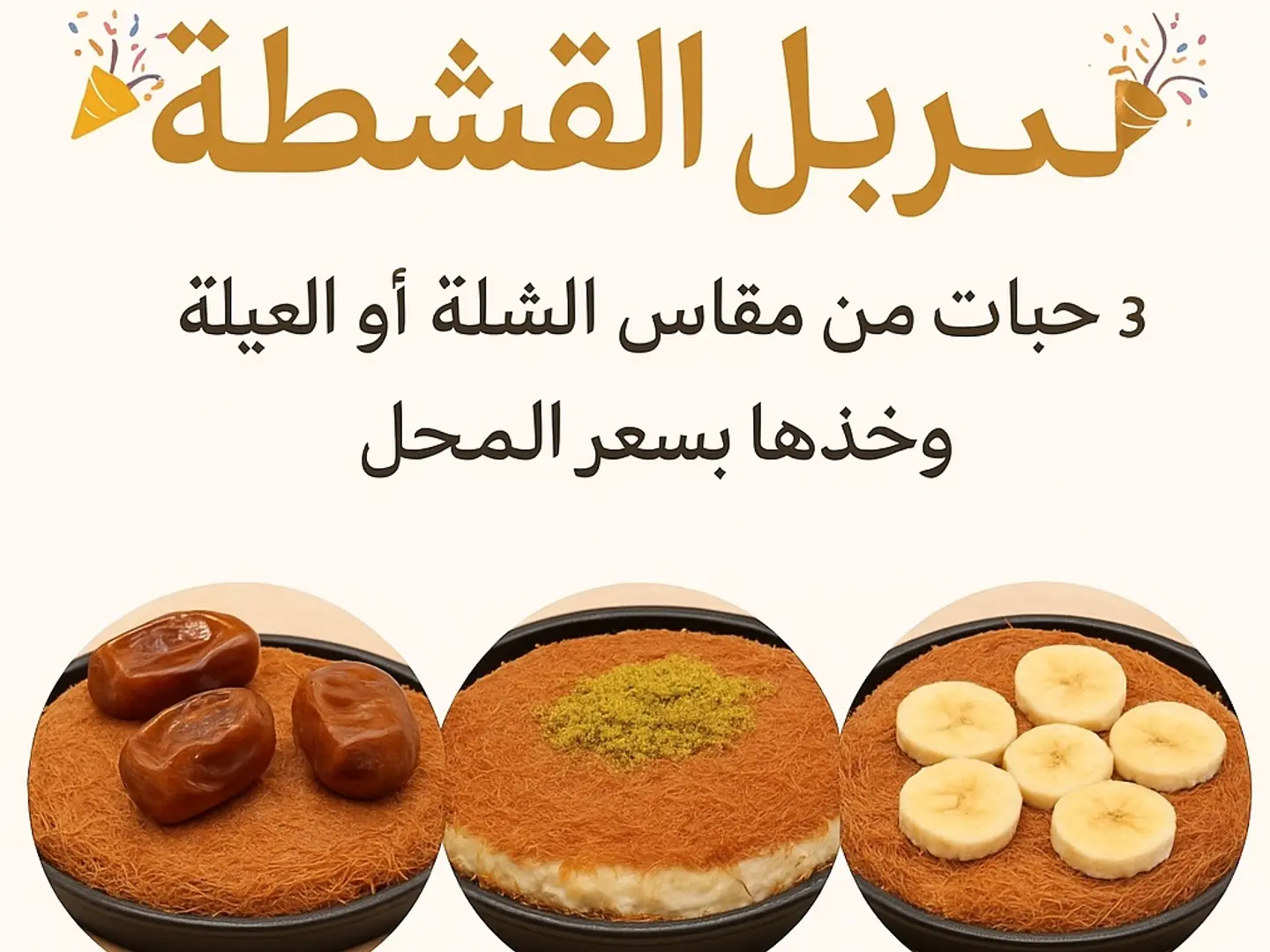 كنافة القشطة والجبنة قشطة و التمر قشطة عيلة