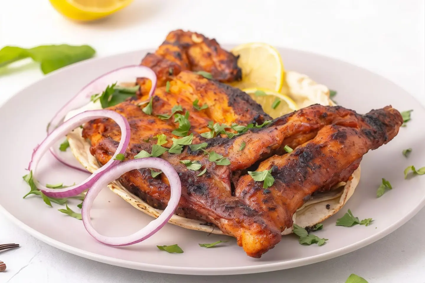 دجاج على الفحم ساده - حبه دجاج على فحم ساده