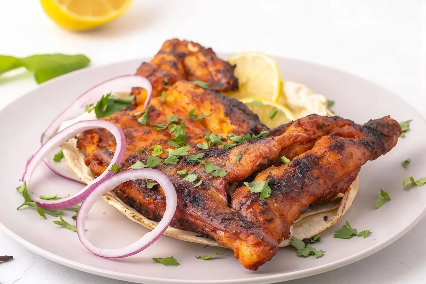 دجاج على الفحم مع الأرز - نص حبه دجاج على الفحم مع الأرز