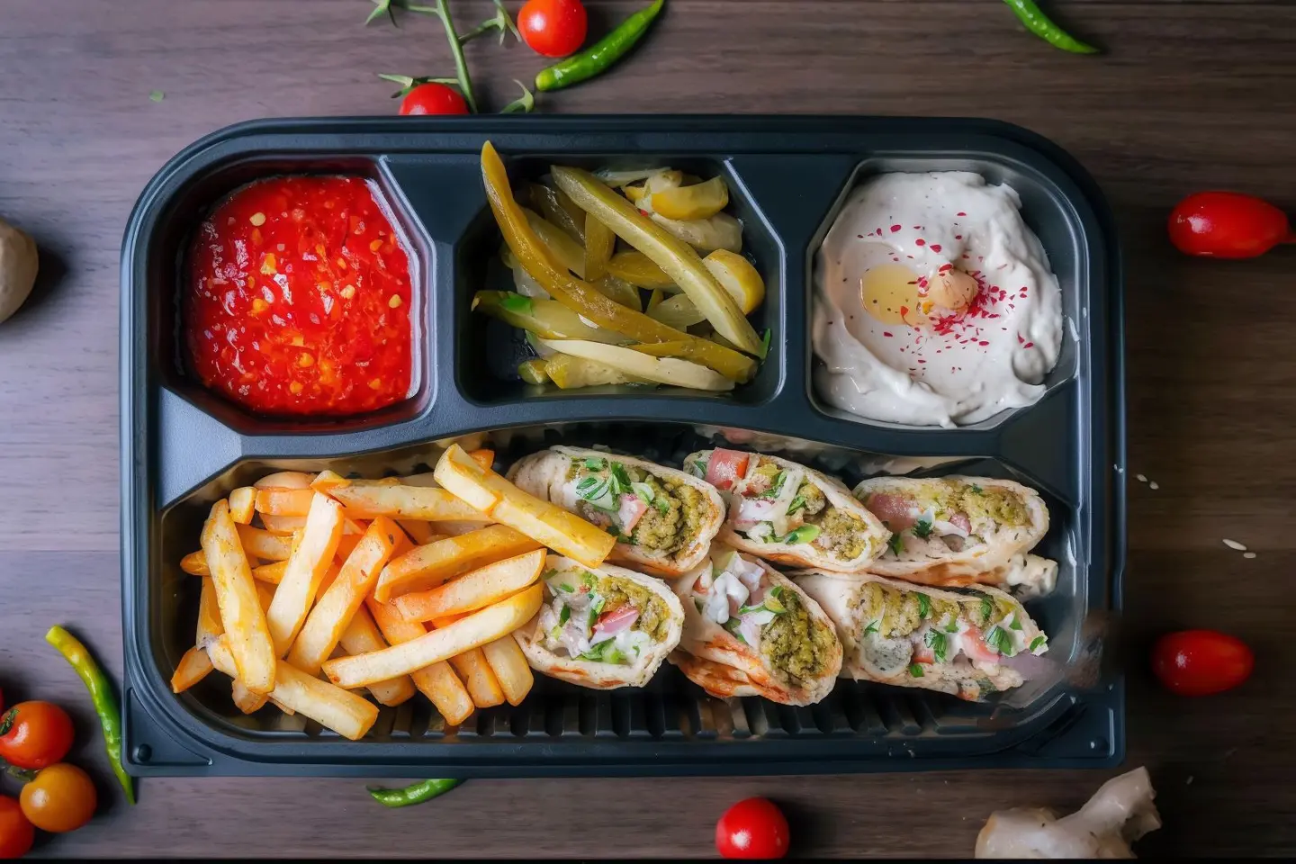 Arabic Falafel Meal With Hummus