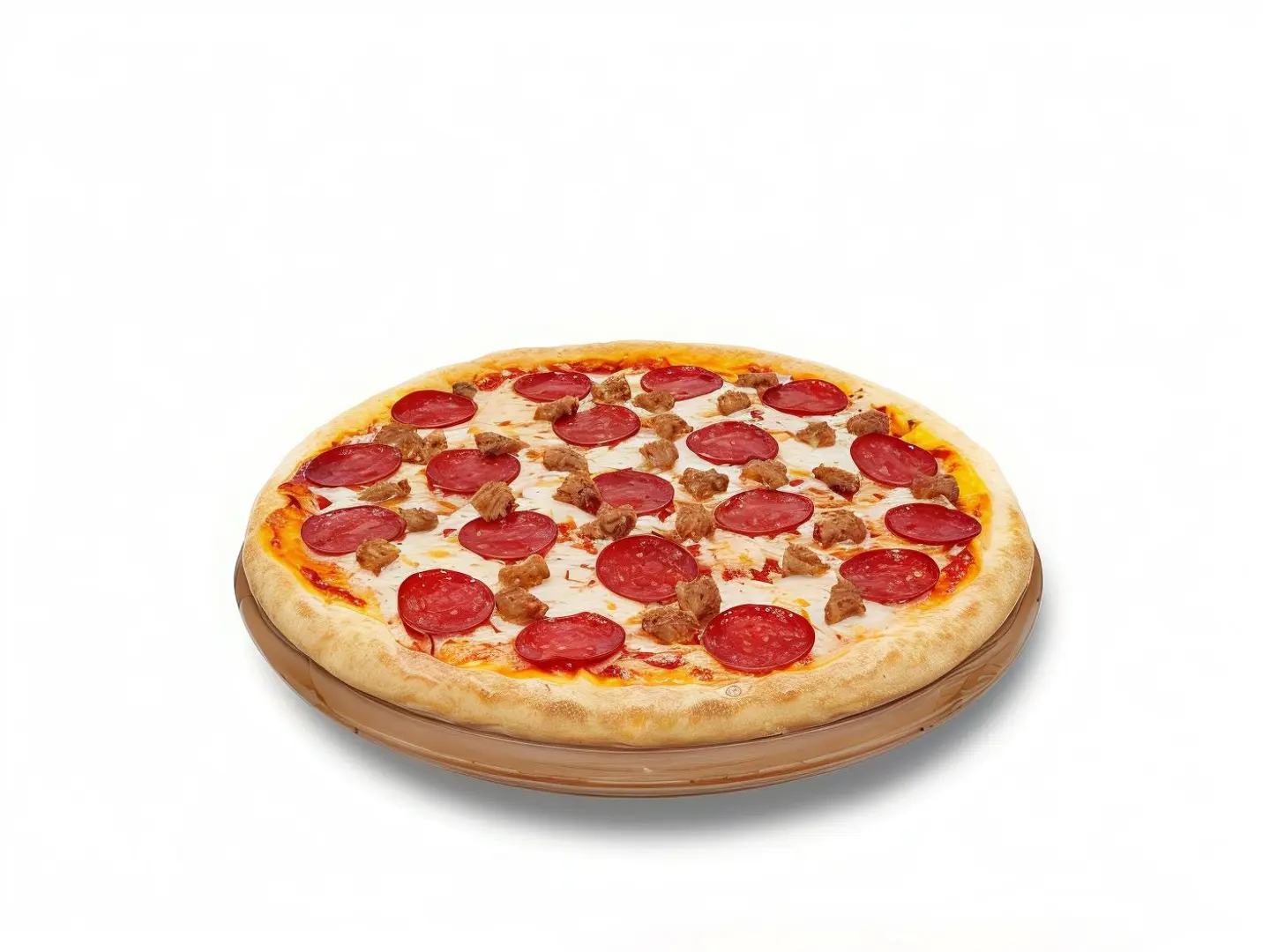 Pepperoni Pizza With Meat Pieces