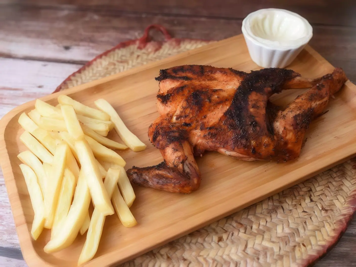 Half Chicken On Charcoal