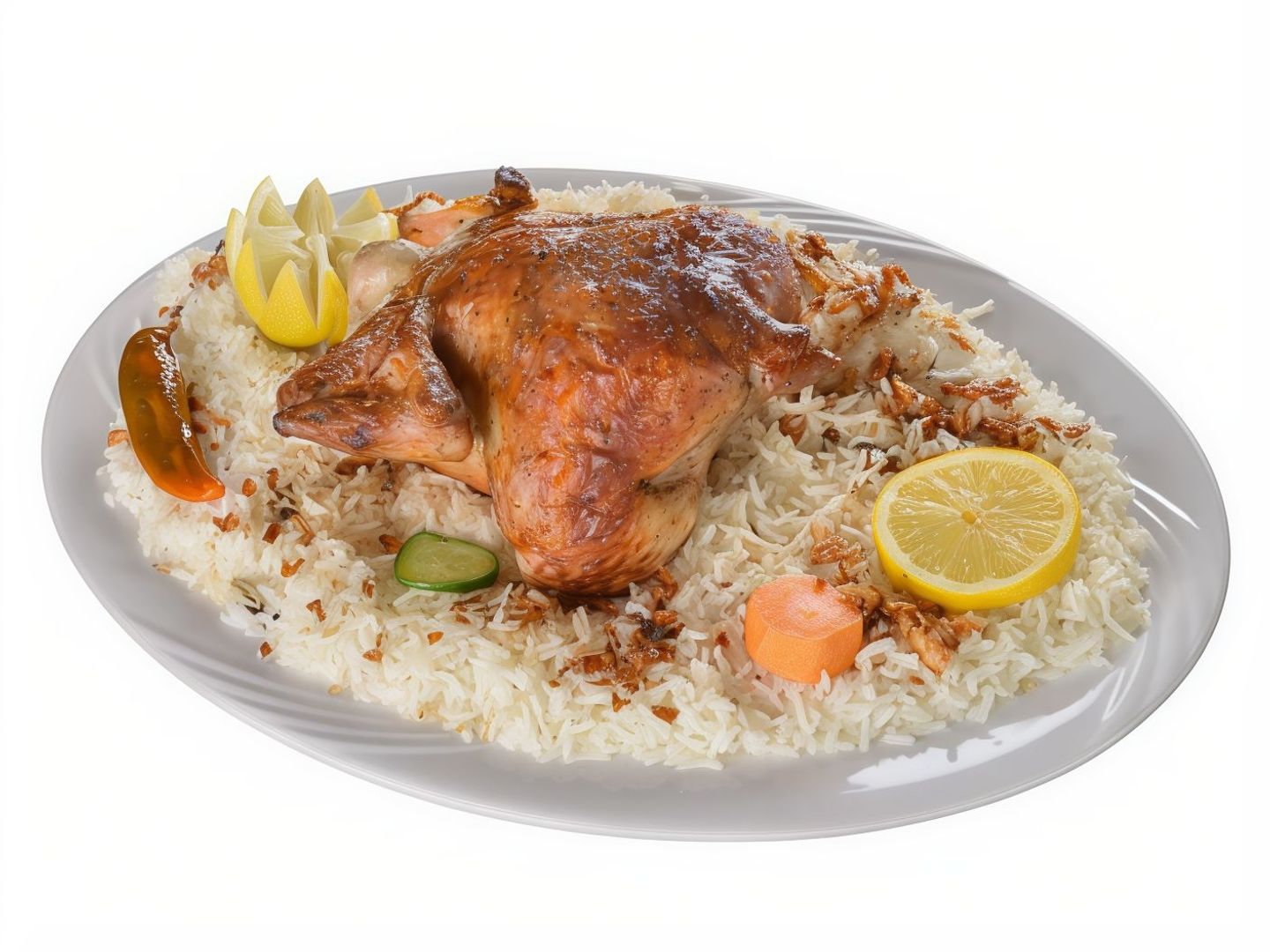 دجاجة كاملة شواية  - أرز بيشاور