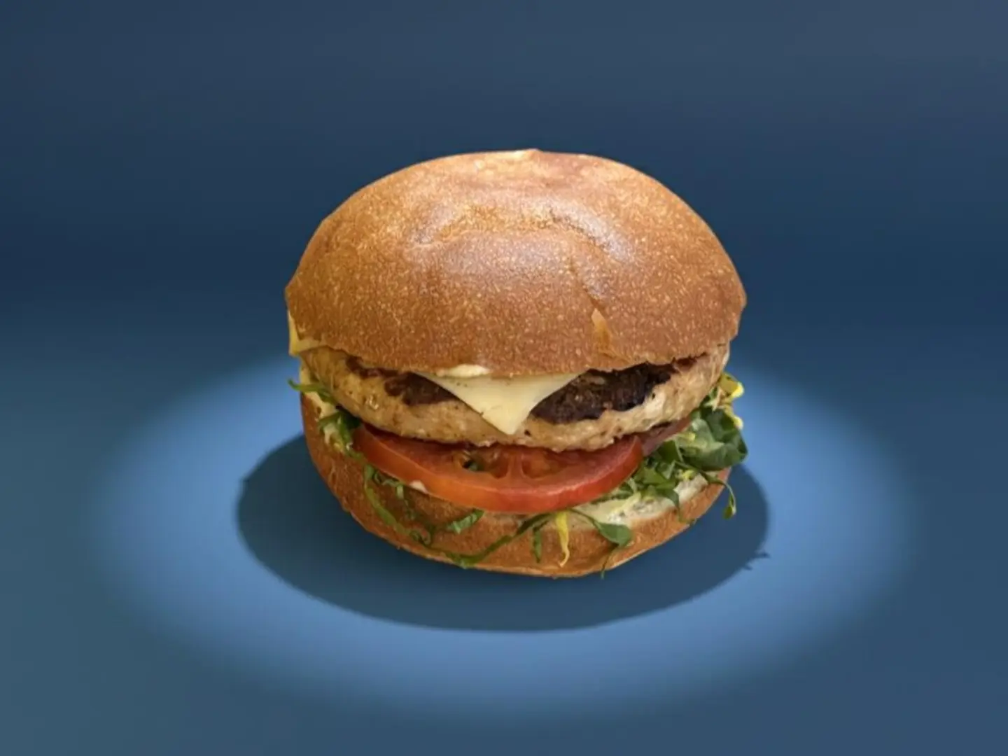 ساندوتش برجر دجاج مشوي طازج