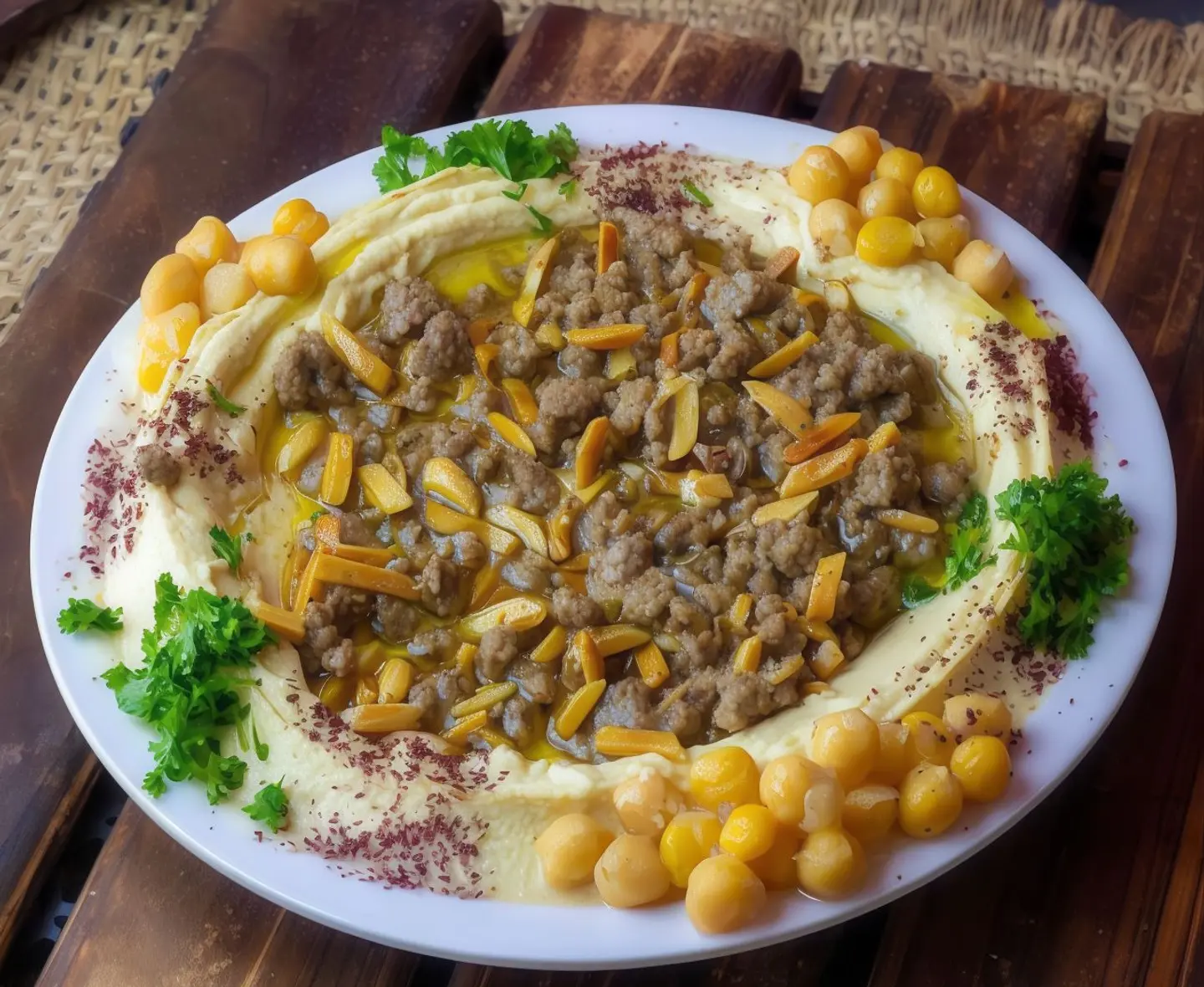 Hummus With Ground Beef