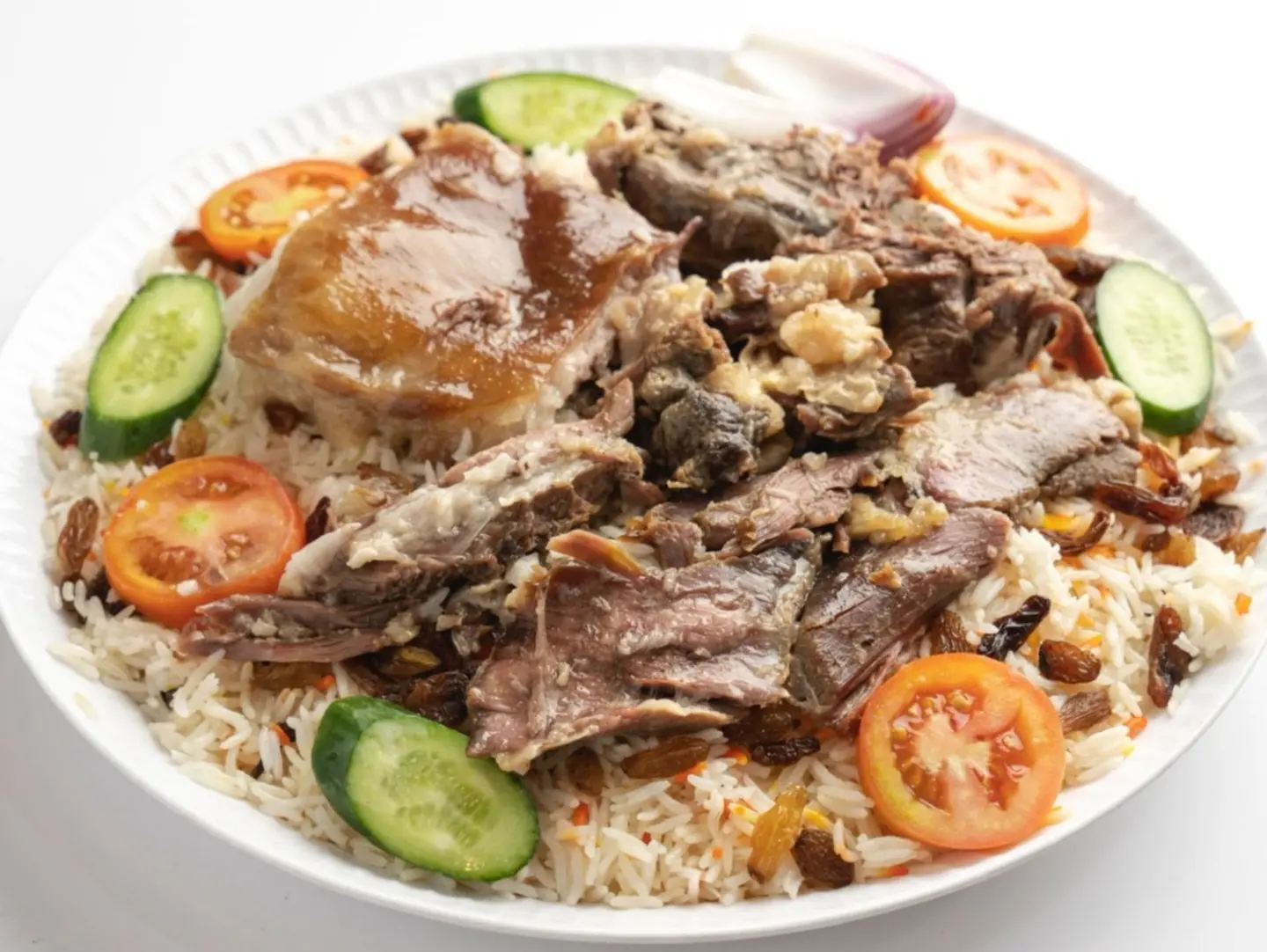 لحم مندي مع أرز