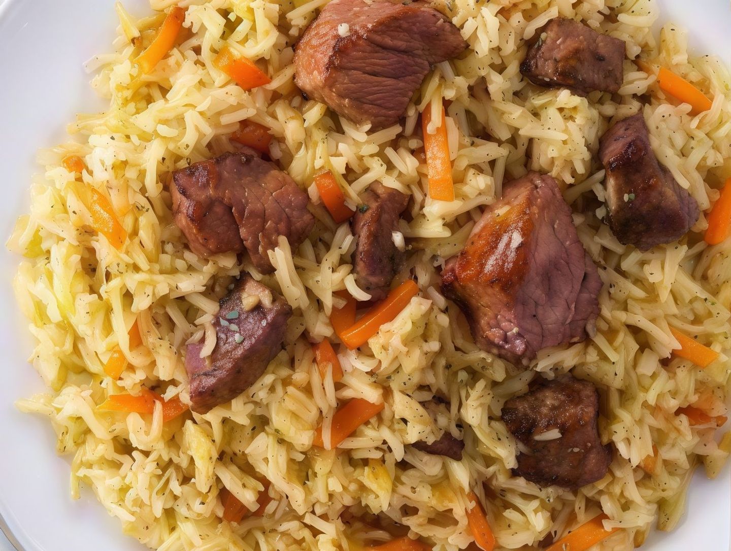 لحم مع رز برياني كبير