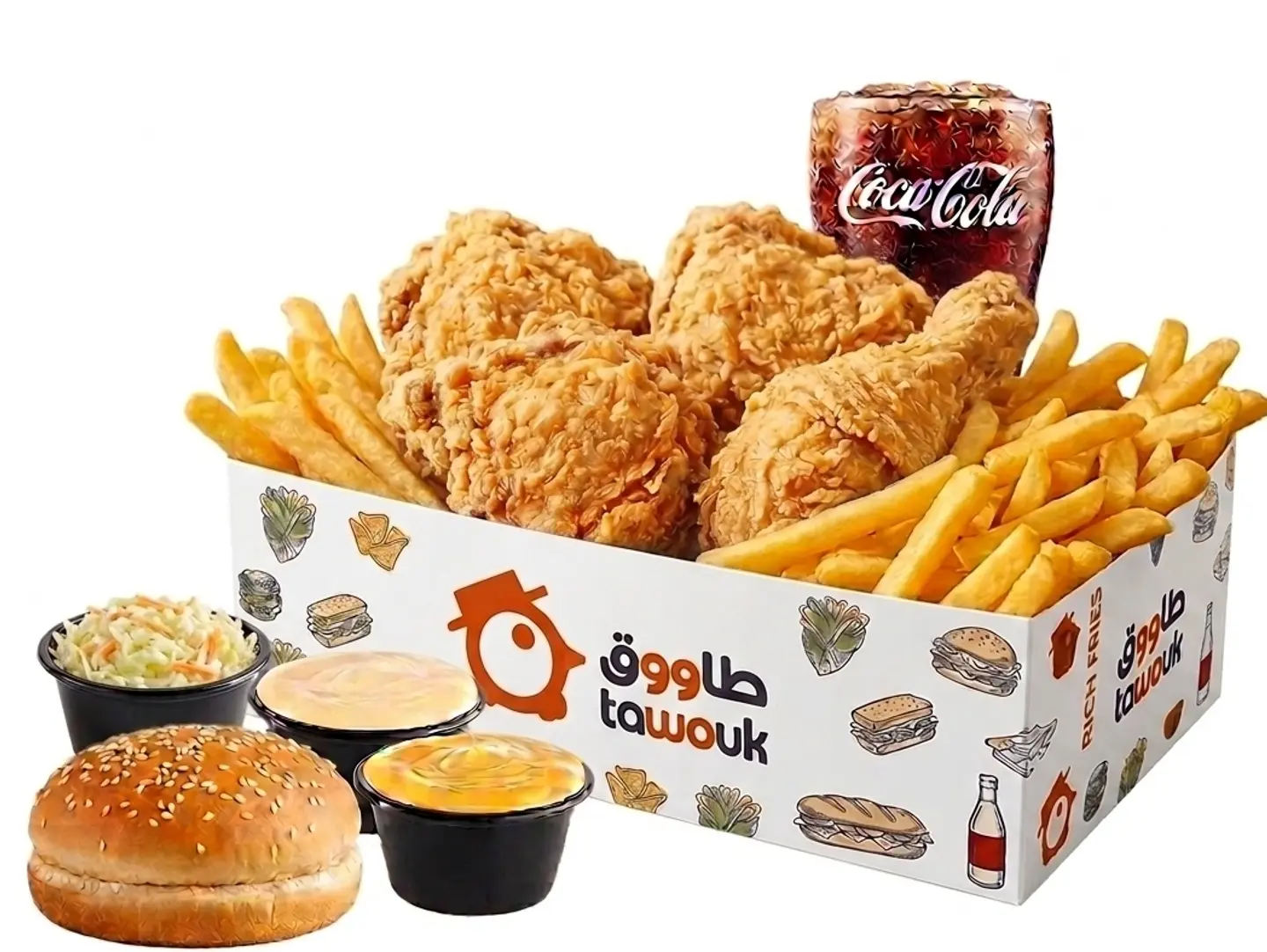 دجاج طاووق المدخن وجبة - عادي
