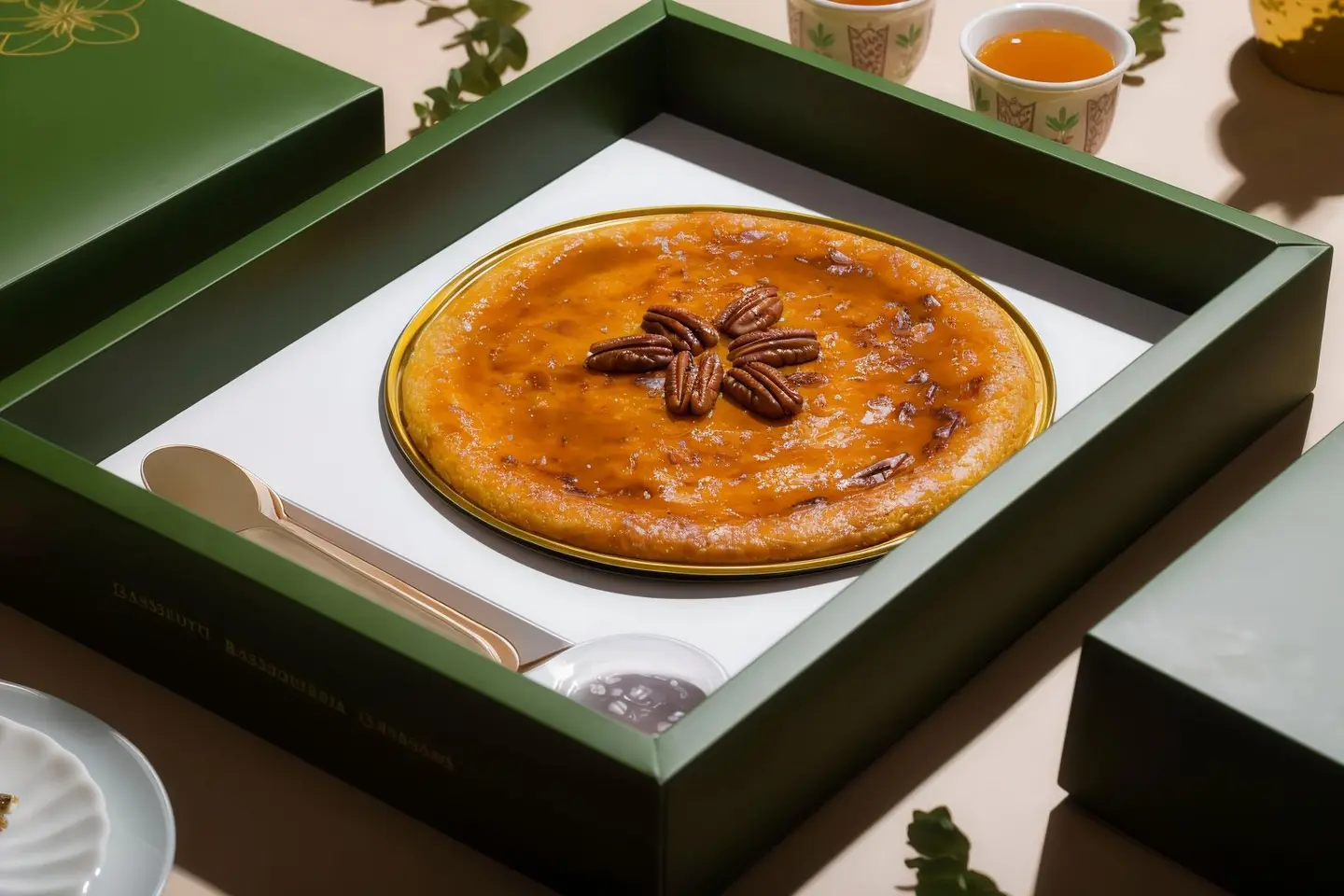 بسبوسة التوفي والبيكان صينيه وسط تكفي ل 8 اشخاص