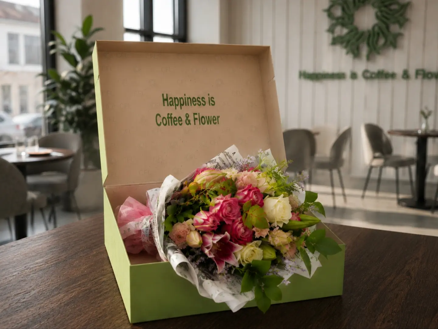 Bouquet Of Roses In A Box