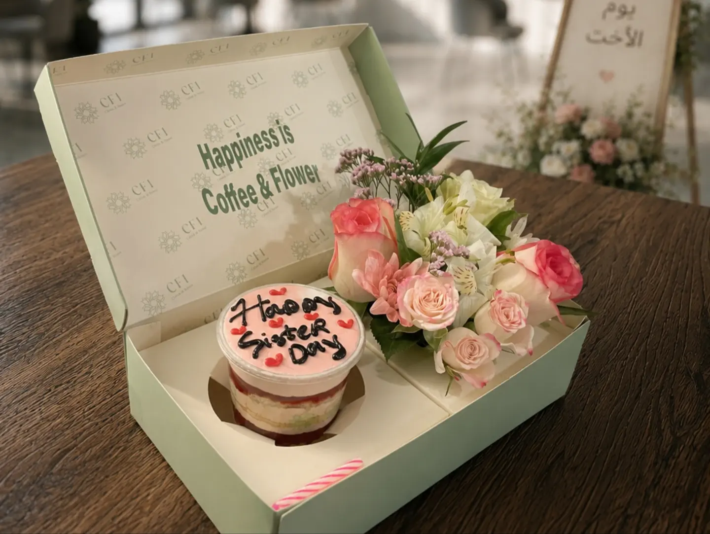 Sister S Day Box Flowers & Cupcake