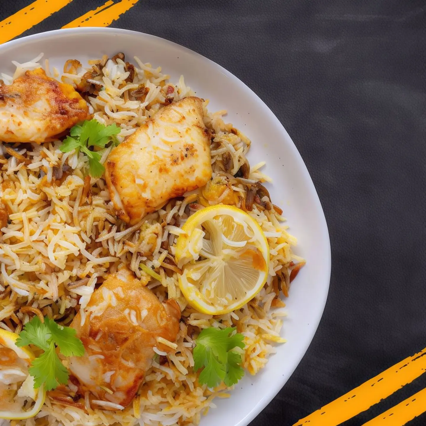 Fish Biryani With Salata Laban