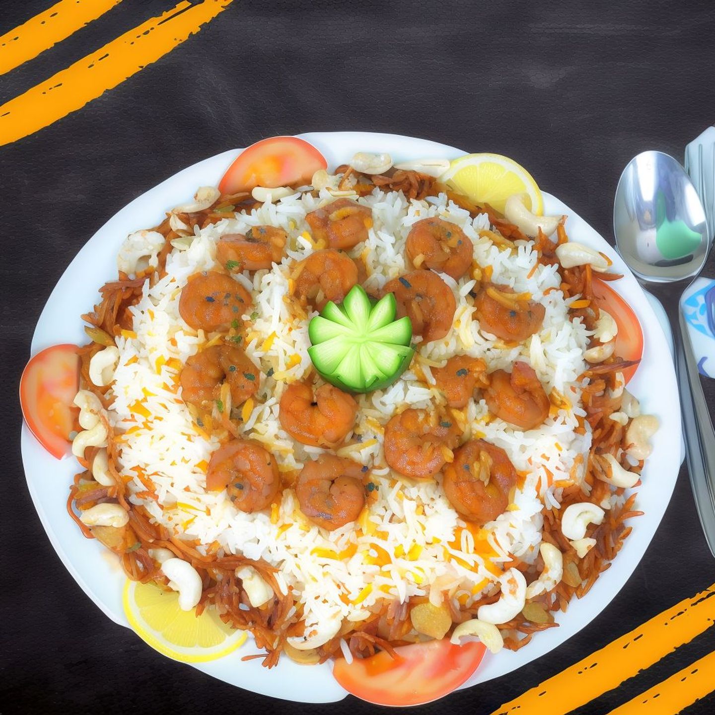 برياني روبيان, سلطة لبن