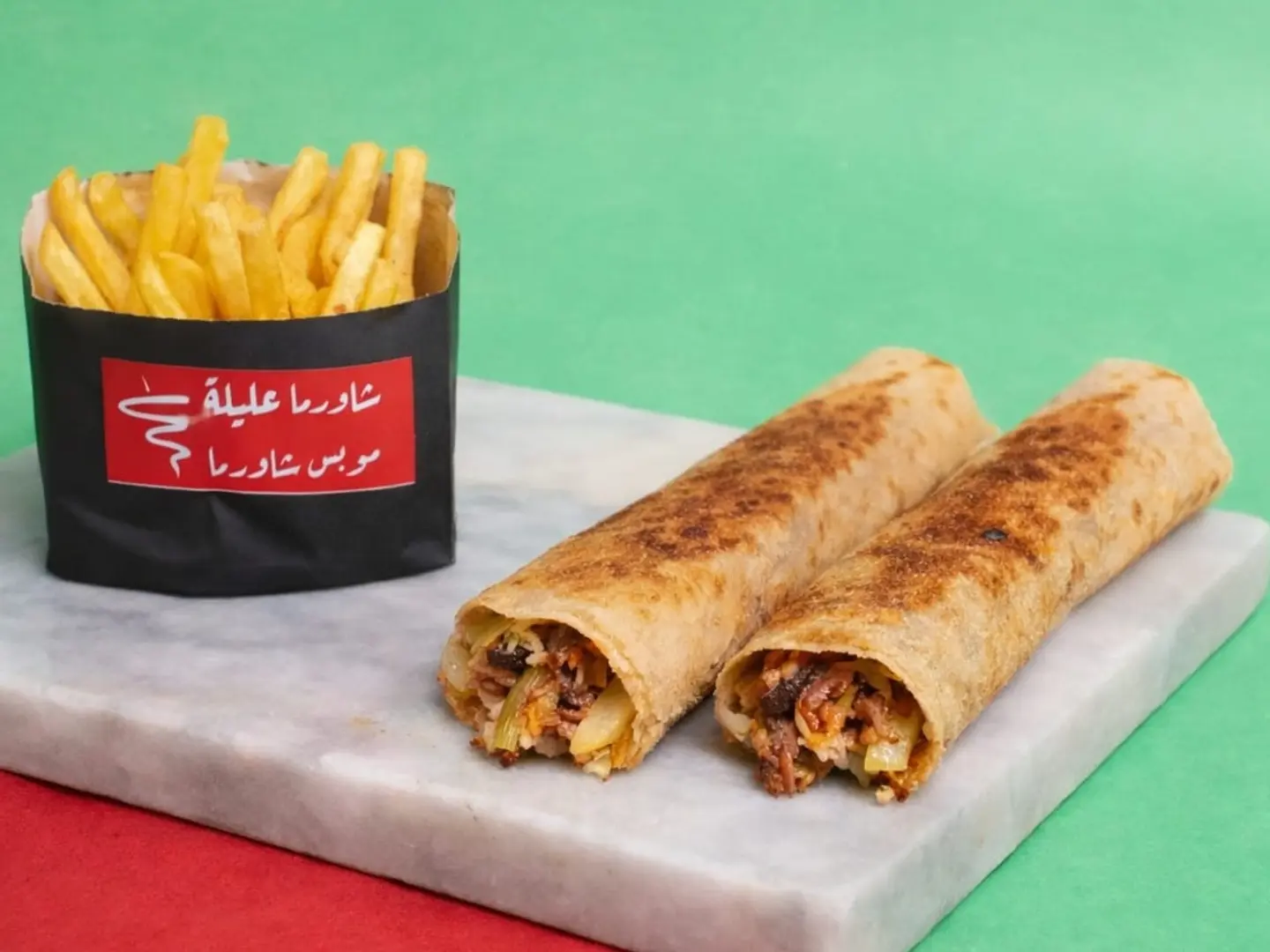 2شاورما قرصان - بطاطس مبهر