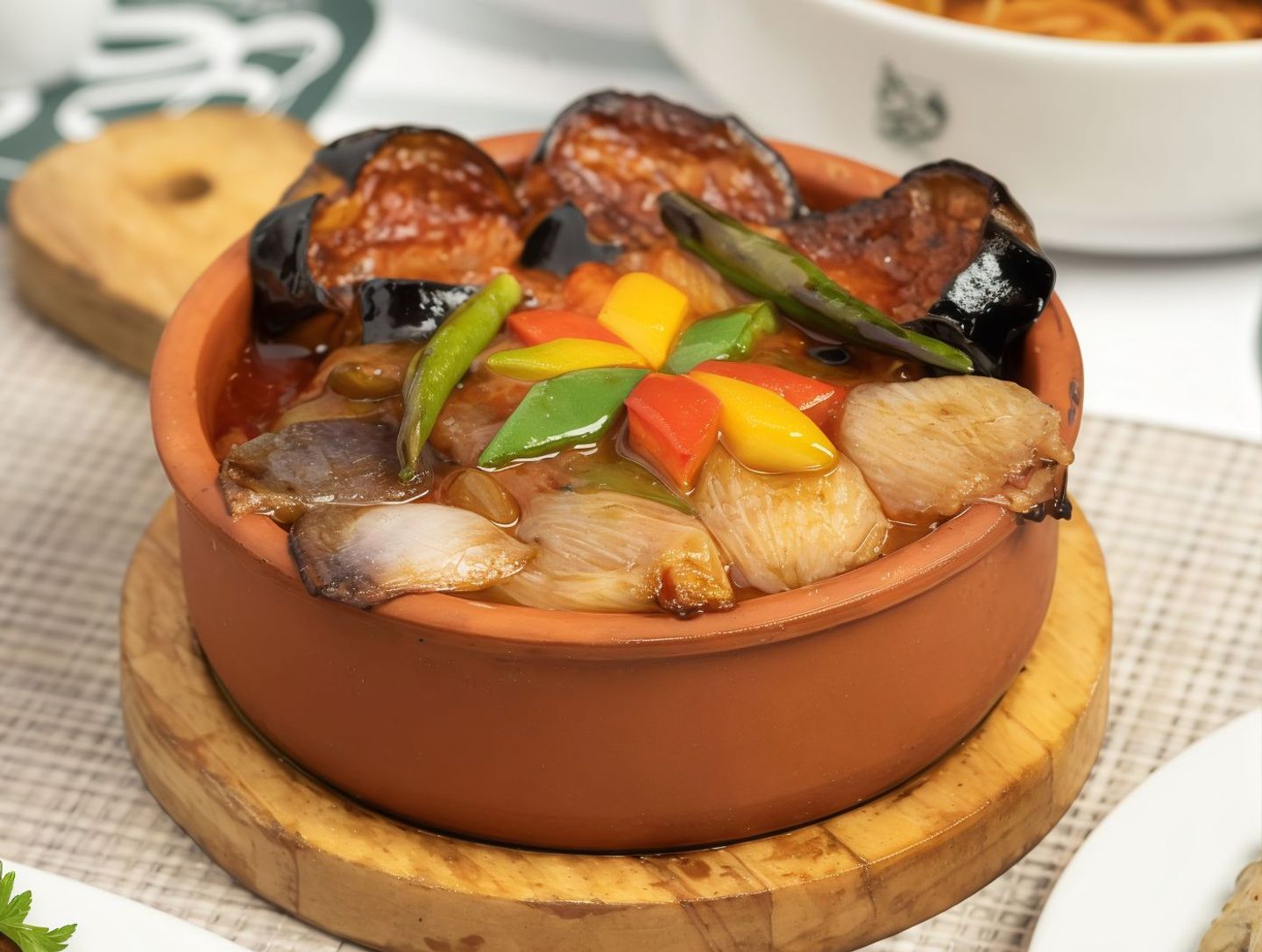 Mousagah With Meat Tagine