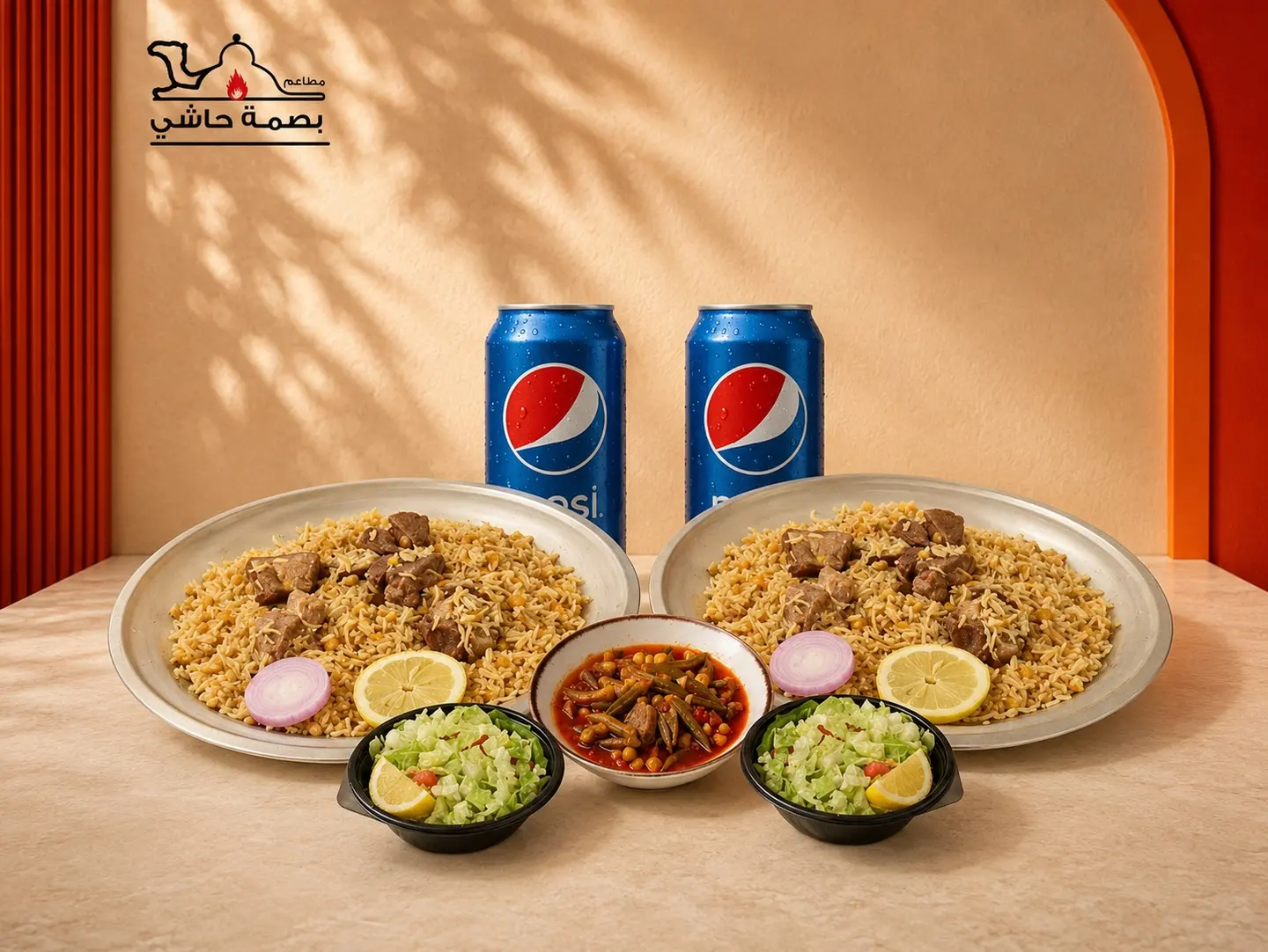 Lunch For Two People With Meat