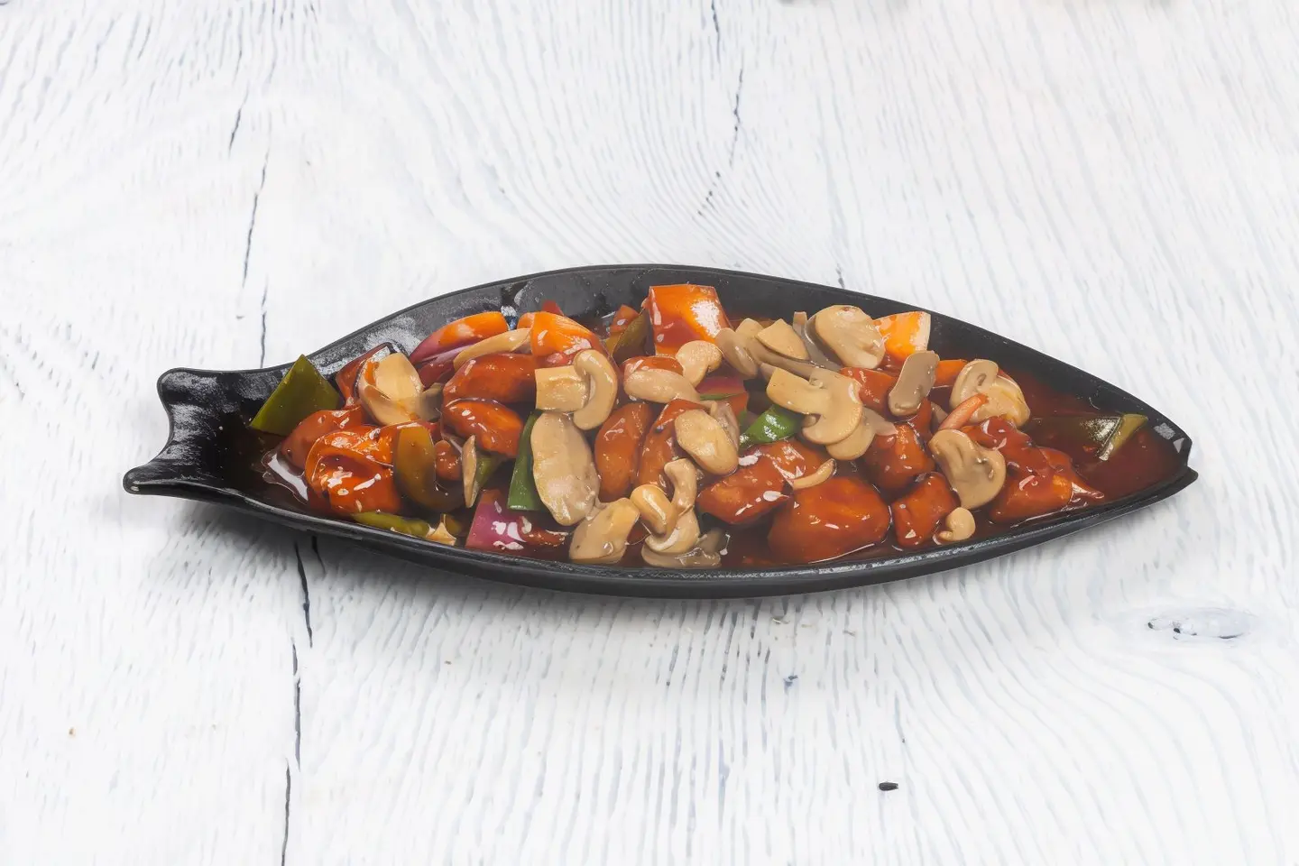 دجاج صيني بالخضار مشروم