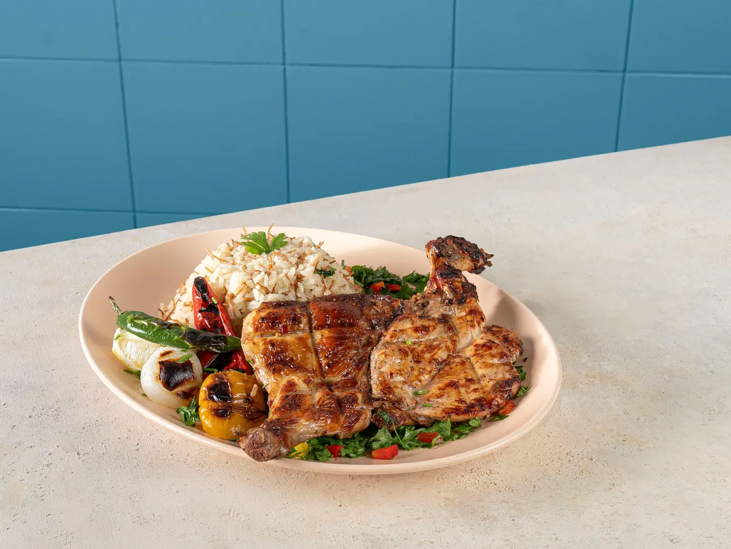 Grilled Chicken On Charcoal