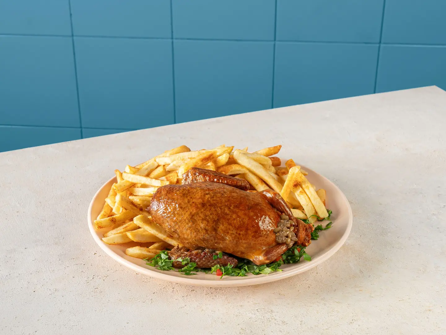 Stuffed Pigeon With Freekeh