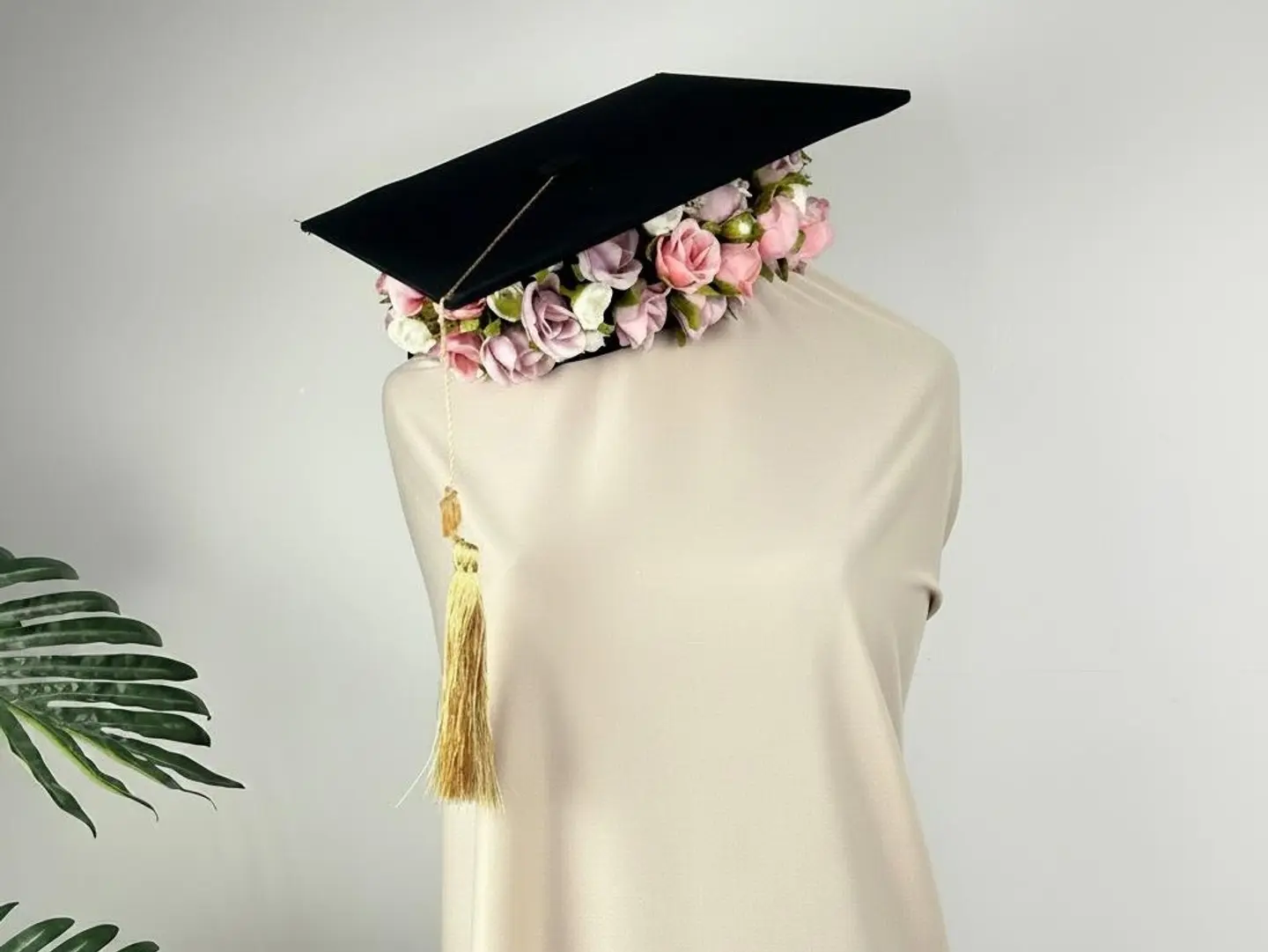 Graduation Cap With Artificial Roses