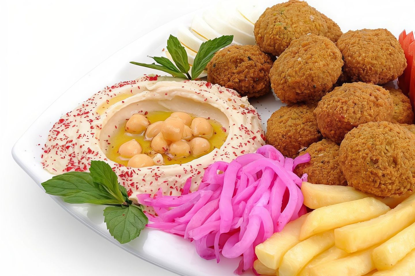 صحن فلافل وسط
